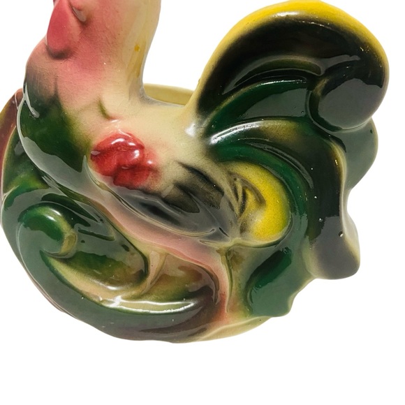 Rare Vintage Rooster Planter Farmhouse Kitchen Decor - Picture 5 of 10